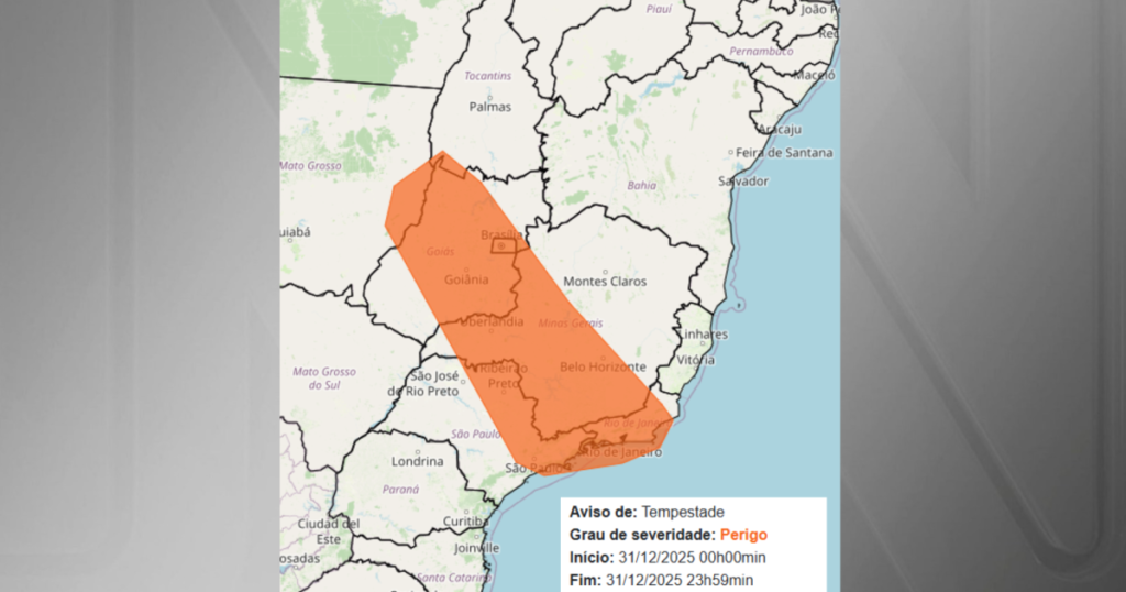 Tempestades Ameaçam SP, RJ, MG e Outros Estados no Último Dia de 2025