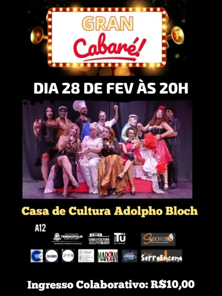 Cultura em Teresópolis: Gran Cabaré, Feira do Rolo e Domingo no Parque Agitam o Fim de Semana