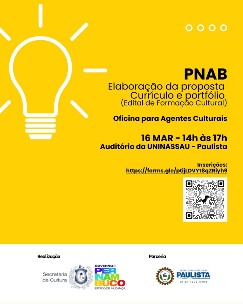 Oficina sobre a PNAB 2026: Cultura e Oportunidades em Paulista