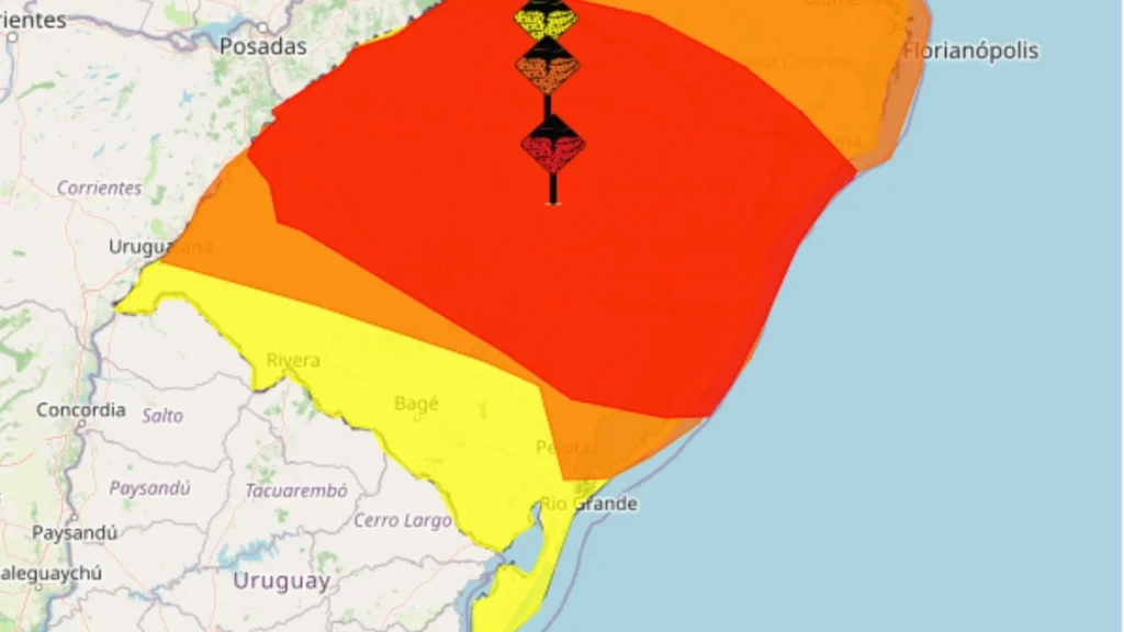 Alerta vermelho no RS: tempestade com ventos acima de 100 km/h preocupa moradores